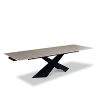 Ensemble de table et chaises de salle à manger extensible en céramique moderne et contemporaine, 8 places, meubles de salle à manger pour hôtel, bureau, immeuble