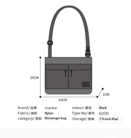 Groothandel MACAKR Op Maat Gemaakte Nylon Herenmode Lichtgewicht Waterdichte Multifunctionele Designer Schoudertas Met Gebogen Rits