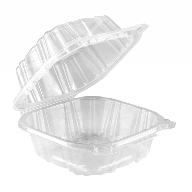Disposable 6inch Square PP Lunch Box with Clear Hinged Lid Classic Style Microwave Safe for Restaurant Food Packing Hamburgers