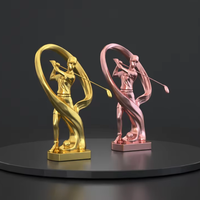 Trophée de golf en alliage moulé à la main durable, figurine sportive avec placage poli, taille personnalisée pour les passionnés de golf