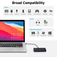 Conmutador KVM USB RSHTECH, Selector de 4 Puertos USB 3.0, Conmutador para Impresora, 2 PC Compartiendo 5 Dispositivos, Conmutador de Video USB para Teclado y Ratón