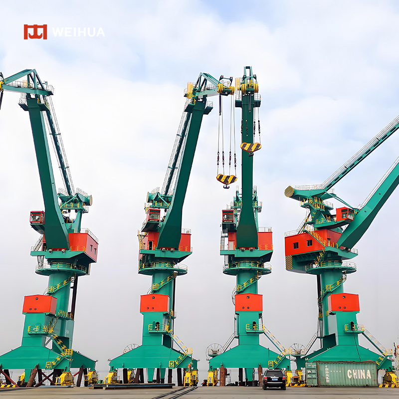 WEIHUA Одиночная стреловая, 40 тонн, 50 тонн, 80 тонн, 100 тонн, портальный поворотный кран, плавучие портальные краны с наземным Рельсом