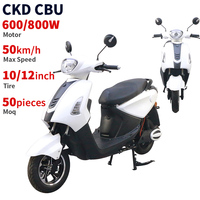 Moped électrique rapide CKD SKD 10/12 pouces, 600/800W, vitesse 50 km/h, scooter électrique à 2 roues pour adultes, fabriqué en Chine
