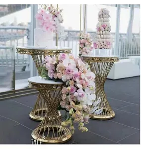 Mesa de pastel de acero inoxidable para Banquete de boda, hotel, restaurante