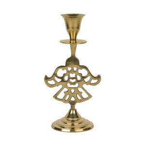 Compre un Portavelas Dorado con un Diseño Artístico Intrincado, Base Resistente y Acabado Pulido, Perfecto para la Decoración del Hogar - Product Image 3