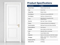 Ensemble de portes intérieures en bois blanc pour hôtel et appartement, porte insonorisée en bois massif et polymère, cadre complet avec architrave, résistante à l'humidité
