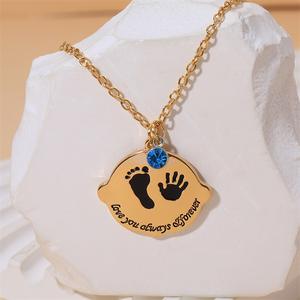 Offre Spéciale Simple <span class=keywords><strong>naissance</strong></span> bébé empreinte de la main empreinte mémorial pendentif mode bijoux colliers pour enfants - Product Image 4