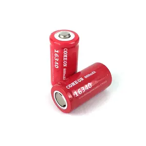 CO Red 800mah 16340リチウムイオンバッテリー163403.7V充電式バッテリー深セン工場販売