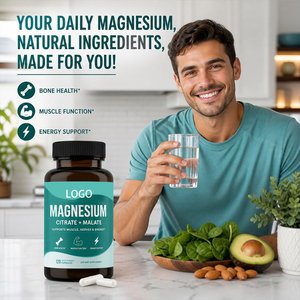 Complesso di magnesio pesante 300 mg glicina acido malico e magnesio citrato capsule per il rilassamento muscolare sedazione del sonno ed energia - Product Image 5