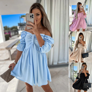 Robes pour femmes grande <span class=keywords><strong>taille</strong></span> à la mode Offre Spéciale Robes d'été décontractées indéfinies avec manches bouffantes - Product Image 5