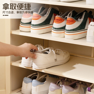 New vintage-style entryway <b>shoe</b> cabinet, floor-standing, simple <b>storage</b> unit with doors, perfect for the living room. Wow! - Product Image 4