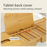 Plateau de baignoire en bois durable, écologique et imperméable - Conception extensible, qualité alimentaire, pour la maison, cadeaux de pendaison de crémaillère