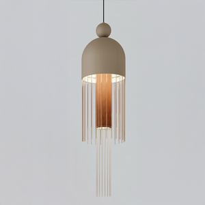 Lampe suspendue de style Wabi Sabi, forme ronde, source de lumière LED pour hôtels et maisons d'hôtes - Product Image 2