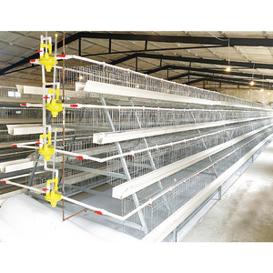 Nueva <span class=keywords><strong>Jaula</strong></span> Larga de Acero Galvanizado de 4 Niveles para Cría de Gallinas Ponedoras y Aves de Corral (120, 128, 160 Aves) - Product Image 3