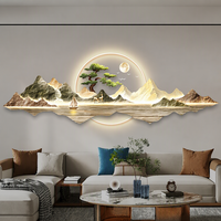 Peinture murale LED de style chinois, éclairage paysager, tableau décoratif pour fond de canapé, décoration de salon et de maison