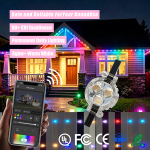 ไฟพิกเซล UCS2904 Rgbic 12V 24V 36V ควบคุมผ่านแอปสมาร์ทโฟน ไฟติดตามราง IP68 สำหรับภายนอกอาคารแบบถาวร ไฟคริสต์มาส 3 หลอด LED - Product Image 1