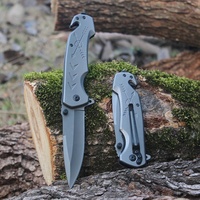 Couteau de poche de survie tactique de Camping pliant enduit de titane professionnel avec poignée en acier inoxydable