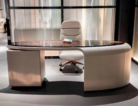 Ensemble de mobilier de bureau de luxe, table de bureau de direction avec armoire de rangement, design italien, bureau à domicile