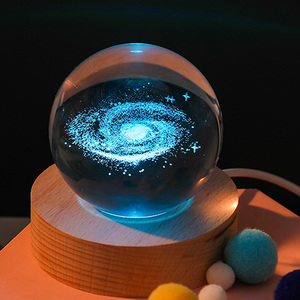 Gran oferta, luz de noche LED que cambia de 7 colores, bola Mini 3D, lámpara de luna de Planeta de cristal para dormitorio, decoración del hogar o regalos de cumpleaños para fiestas - Product Image 3