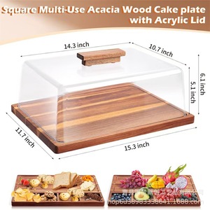 Cross-border wooden dessert plate, solid wood tasting plate, home desktop wooden <b>tray</b>, creative dual-purpose wooden <b>snack</b> plate - Product Image 4