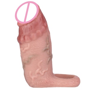 Realistic Hollow Penis Sleeve Cock Enlargement for Men Silicone Cock Ring Extender Adult Couples Sex Toys - Product Image 2