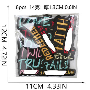 Patchs brodés à motifs de lettres anglaises 'Be Joyful Always' et 'Faith Trust', à thermocoller, avec mots inspirants, pour accessoires vestimentaires masculins - Product Image 2