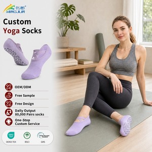 Calzini Yoga Personalizzati per Donne, <span class=keywords><strong>Antiscivolo</strong></span>, con Fondo in Spugna Ispessita, per Pilates e Fitness, con Fascia di Supporto, OEM - Product Image 1