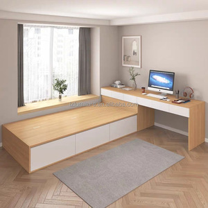 Foshan Factory Direct Customizable Wooden <b>Storage</b> Bed with Nightstands Modern Bedroom Furniture for Small Space Studio Apartment - Product Image 6