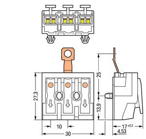 294-5413 Copper Contact Transparent PC Housing and Cover 2-<b>Wire</b> Max Conductor 4 Mm² Ambient Operating Temperature - Product Image 2