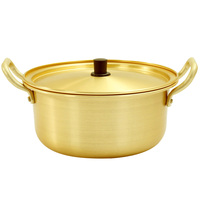 Casserole et marmite à ramen coréennes écologiques en aluminium jaune antiadhésives, compatibles lave-vaisselle et four