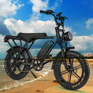 V8 48V 500W Eu 창고 풀 서스펜션 Ebike 팻 타이어 접이식 전기 산악 도로 전자 자전거