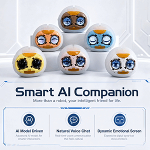 Robot en peluche interactif vocal IA, assistant émotionnel sphérique avec écran expressif pour enfants, cadeau, décoration d'intérieur, vente en gros - Product Image 1