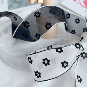 Bande tissée de fil coulant de style coréen 100% polyester matériel 3.8cm largeur mode motif imprimé - Product Image 3