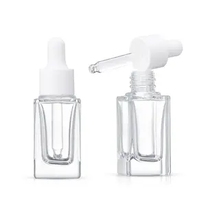 Toptan parfüm yağı dolgu seti parlak pipet cam kare 30 ml damlalıklı şişe