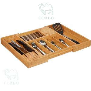 Premium Bamboo <strong>Kitchen</strong> Spoon Holder 7 Sections Cutlery <strong>Organiser</strong> Knife Block Cutlery Holder in Drawer - Product Image 1