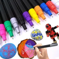 Fournitures d'art Stylos professionnels Marqueur de peinture acrylique en pointes métalliques de 0.5mm