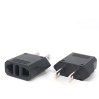 Adaptateur de prise UE vers US, mini convertisseur rond 2 broches vers plat 2 broches, 6A, pour usage hospitalier, voyage, chargeur Euro, rasoir, brosse à dents électrique