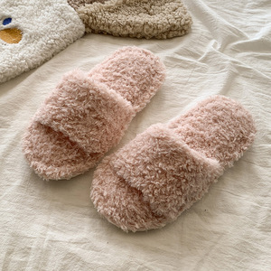 Pantoufles ouvertes en fourrure pour femmes, confortables et moelleuses, pour l'hiver, pour la maison, pour la chambre à coucher - Product Image 2