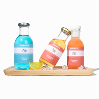 Aangepaste lege glazen flessen met schroefdop (250ml, 350ml, 500ml) voor koudgeperste sappen, dranken, frisdrank, melk en koffie.