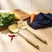 Ensemble d'ustensiles de cuisine en acier inoxydable poli miroir résistant à la chaleur, 7 pièces, avec louche et support pour outils de cuisine