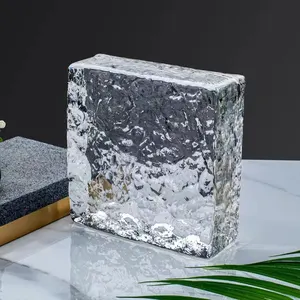 厂家直接定制设计的阴云水晶块方形中空玻璃砖，用于无污染装饰