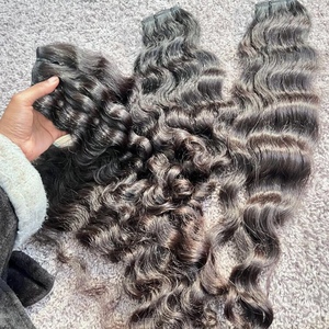 Extensions de cheveux bouclés indiens sans droits de douane, alignées aux cuticules, double trame, cheveux humains bruts, bouclés lâches birmans - Product Image 1