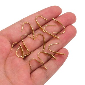 Crochets d'oreille en acier inoxydable, forme feuille de diamant, forme en U, pour la fabrication de boucles d'oreilles, couleur or, accessoires de bijoux unisexes 00332 - Product Image 2