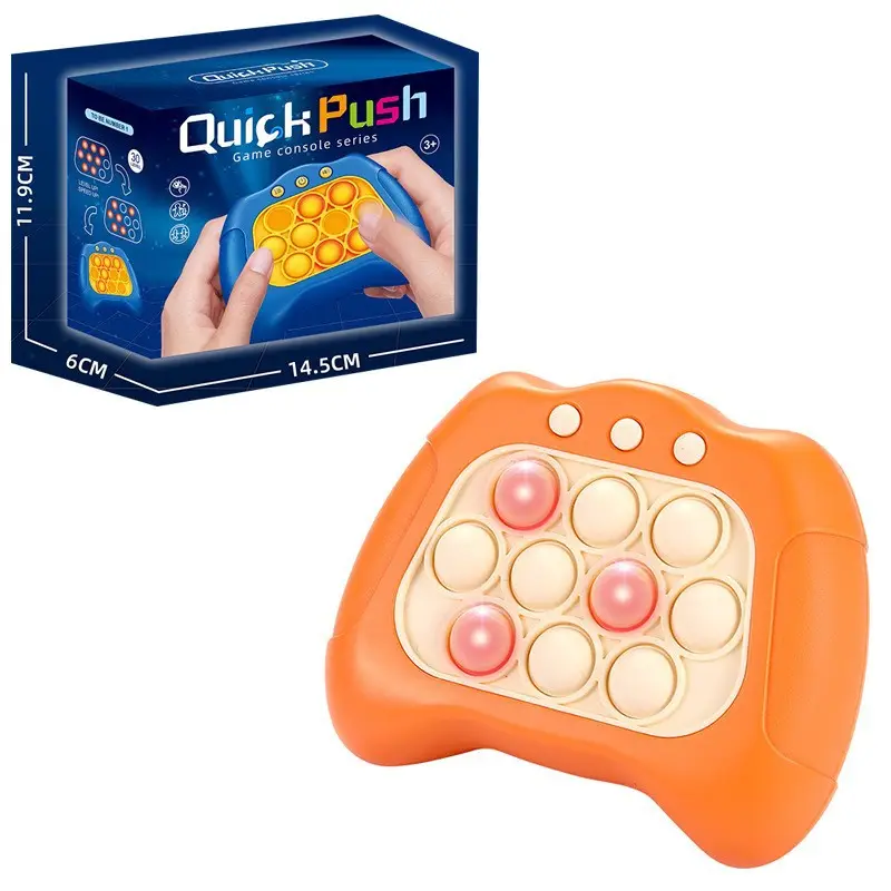 2023 Novo Pop Rápido Light Up Console Jogo Rápido Push It Fidget Toy Quick Push Bubble Pop Puzzle Jogo Eletrônico