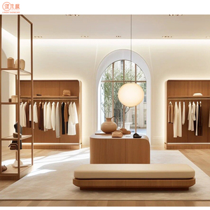 Ánh Sáng Thanh Lịch Quần Áo Sang Trọng Cửa Hàng Hiển Thị Kệ Thiết Kế Quần Áo Cửa Hàng Hiển Thị Giá Tùy Chỉnh Các Nhà Sản Xuất - Product Image 4