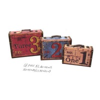 Valise Boîte de rangement pour cosmétiques Vintage Props Panier de pique-nique Boîte de rangement solide tissée à la main Valise tissée en rotin