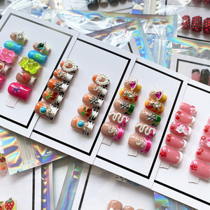 Ongles 3D de luxe faits main, design personnalisé, vernis <span class=keywords><strong>gel</strong></span>, stiletto, acrylique, ongles à presser, manucure glamour en <span class=keywords><strong>gel</strong></span> UV sculpté - Product Image 3