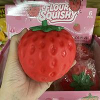 Bestseller Jouet Squishy en PU souple Fraise, Fruits Simulés, Anti-stress, Décompression, Unisexe, Vente en Gros
