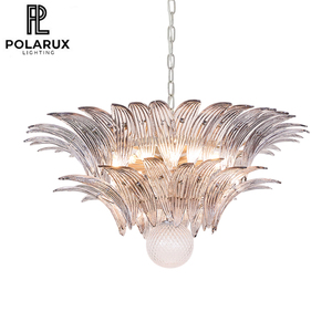 Lustre en verre moderne de luxe pour chambre et salle à manger, en métal transparent effet glace, LED CE, réglable, style Art Déco Lotus, <span class=keywords><strong>lampe</strong></span> suspendue encastrée - Product Image 1