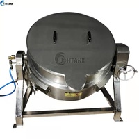 Machine de fabrication de confiture de mayonnaise avec agitateur de sauce marmite à sauté en acier inoxydable 304 marmite à sauté en acier inoxydable bouilloire à gaine inclinée